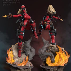 Deadpool — Marvel | 1/8 1/6 Scale Resin Figure | Unpainted or Hand-Painted | 3D Printed Fan Art | Collector Gift image 2