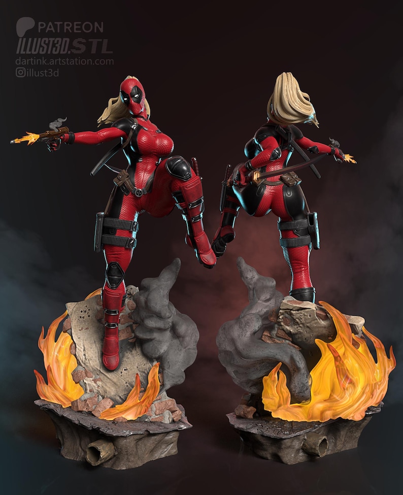 Deadpool — Marvel | 1/8 1/6 Scale Resin Figure | Unpainted or Hand-Painted | 3D Printed Fan Art | Collector Gift image 2