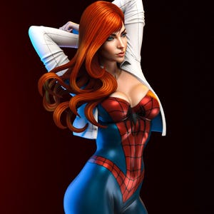 Mary Jane — Marvel | 1/8 1/6 Scale Resin Figure | 3D Printed Fan Art | Unpainted Garage Kit | Collector Statue | Collector Gift image 10