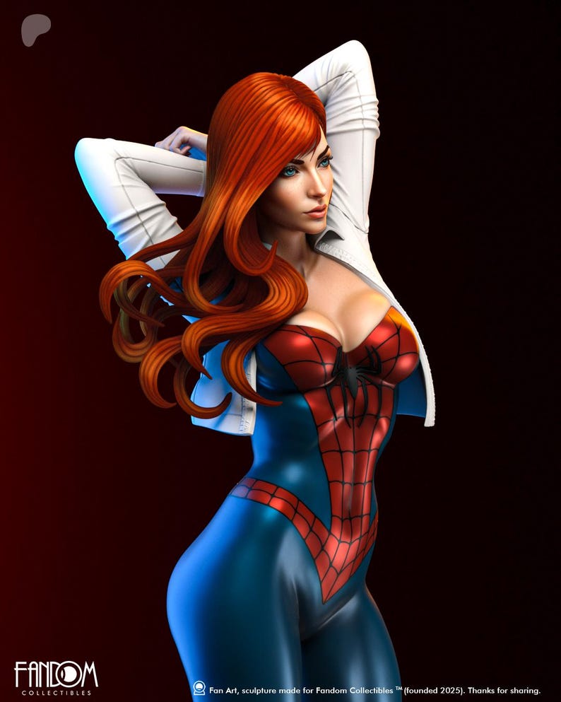 Mary Jane — Marvel | 1/8 1/6 Scale Resin Figure | 3D Printed Fan Art | Unpainted Garage Kit | Collector Statue | Collector Gift image 10