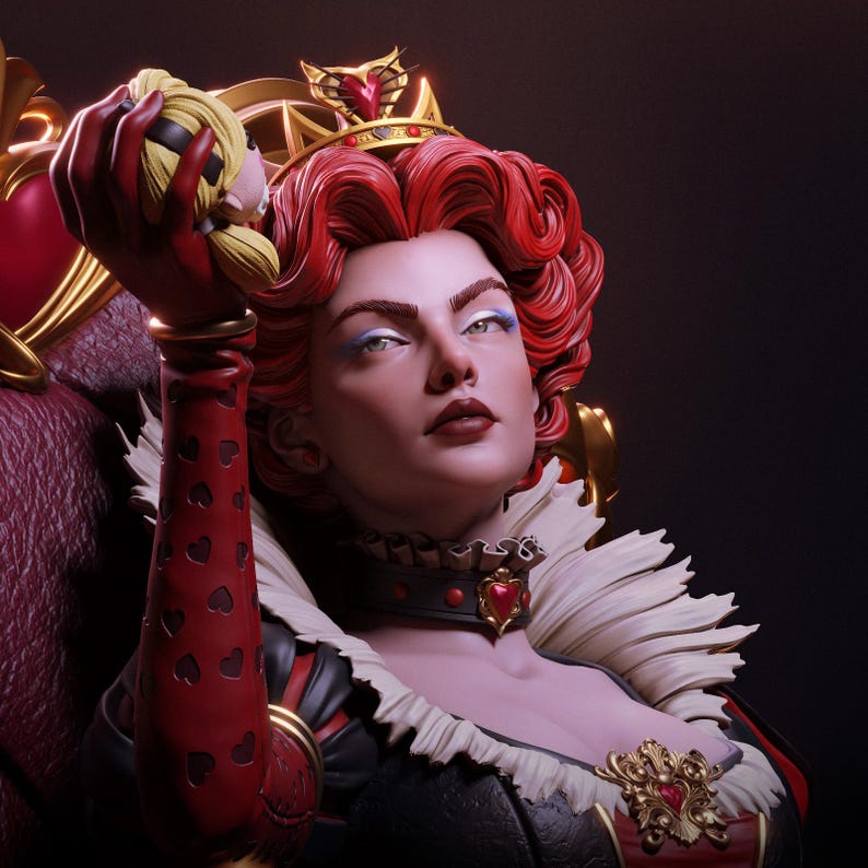 Queen of Hearts — Fantasy / Original | 1/8 1/6 Scale Resin Figure | Unpainted or Hand-Painted | 3D Printed Fan Art | Collector Gift 画像 8
