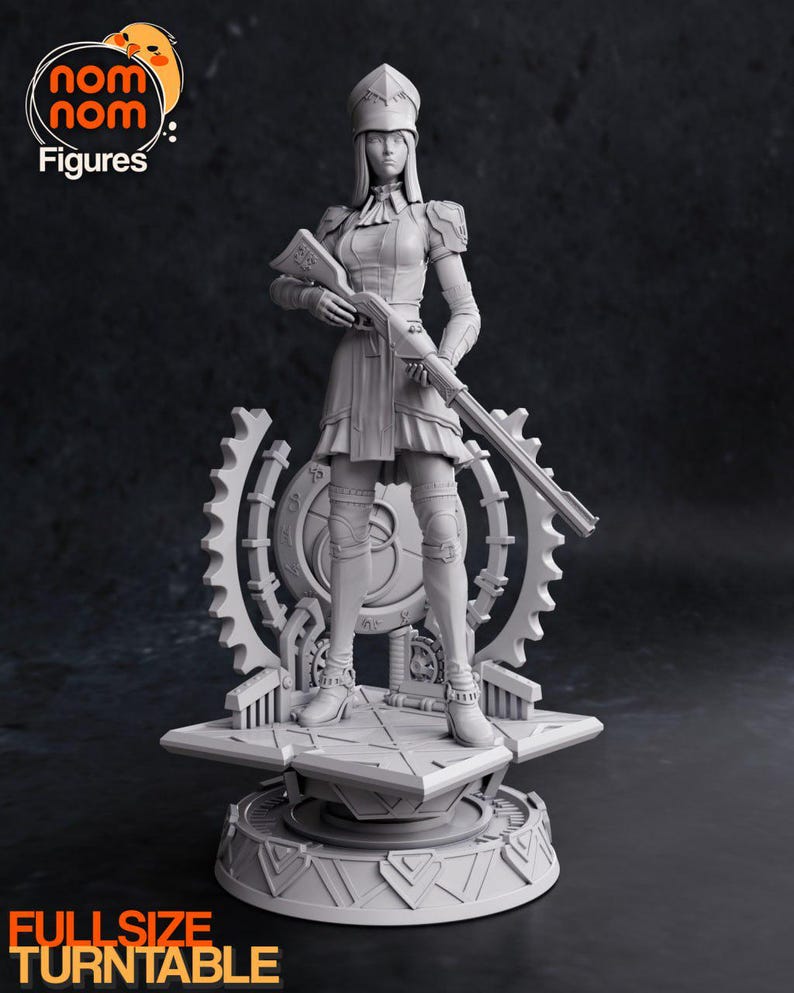 Figura de resina de Caitlyn Arcane de League of Legends – Escala 1/8 1/6 Estatua de fan art / Regalo de coleccionista imagen 1