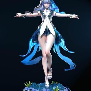 Shorekeeper Wuthering Waves en résine - Statue de fan art imprimée en 3D à l'échelle 1/8 1/6 | Cadeau de collection image 1