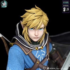 Link — The Legend of Zelda | Figura em resina em escala 1/8 ou 1/6 | Sem pintura ou pintada à mão | Arte de fã impressa em 3D | Presente para colecionadores imagem 4