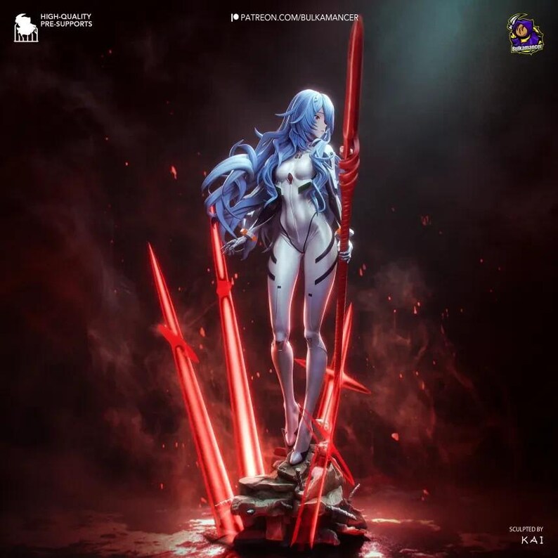 Rei Ayanami — Neon Genesis Evangelion | 1/8 1/6 Scale Resin Figure | Unpainted or Hand-Painted | 3D Printed Fan Art | Collector Gift image 5