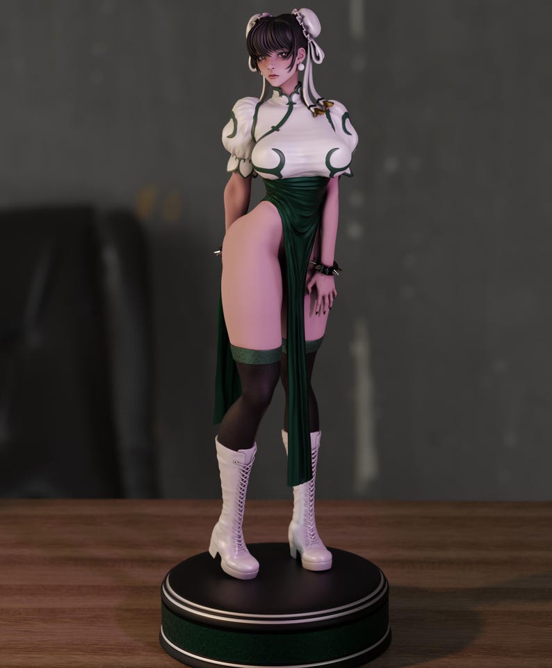 Chun-Li Street Fighter Resin Figure – 1/8 1/6 Scale 3D Printed Fan Art Statue | Collector Gift image 2
