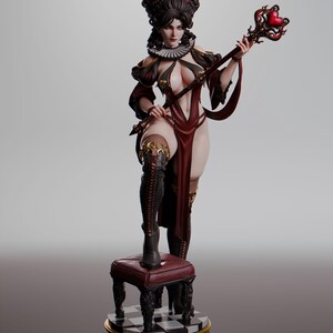 Queen of Hearts Resin Figure – Alice in Wonderland Fan Art Statue (1/8 1/6 Scale) | Collector Gift image 2
