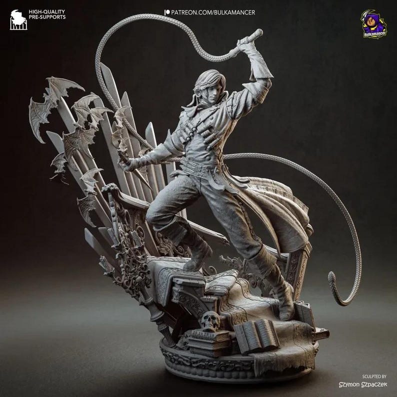 Richter Belmont — Castlevania | 1/8 bis 1/6 Harz Figur | Unbemalt oder Handbemalt | 3D gedruckte Fan Art | Sammler Geschenk Bild 8