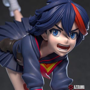 Ryuko Matoi — Kill la Kill | Figurka z żywicy w skali 1/8 1/6 | Fanowska grafika drukowana w 3D | Niepomalowany zestaw garażowy | Figurka kolekcjonerska | Prezent dla kolekcjonera zdjęcie 2