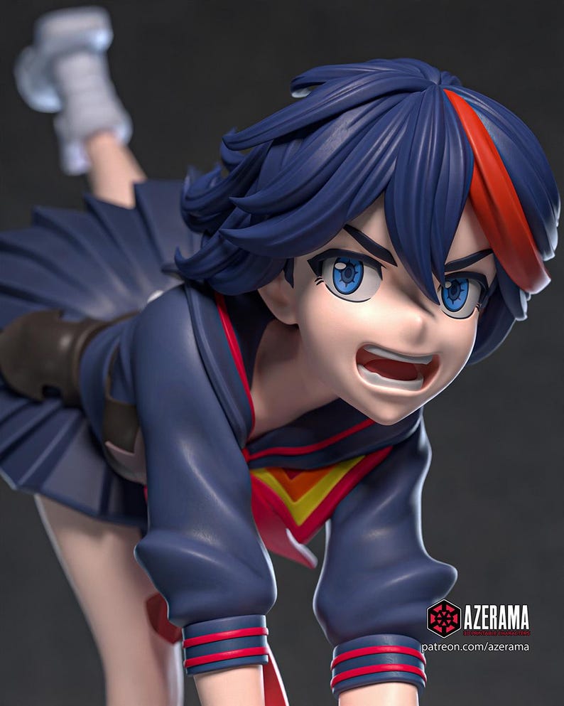 Ryuko Matoi — Kill la Kill | Figurka z żywicy w skali 1/8 1/6 | Fanowska grafika drukowana w 3D | Niepomalowany zestaw garażowy | Figurka kolekcjonerska | Prezent dla kolekcjonera zdjęcie 2