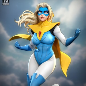 Dispatch Blonde Original Character Resin Figure – 1/8 1/6 Scale 3D Printed Fan Art Kit | Collector Gift image 1