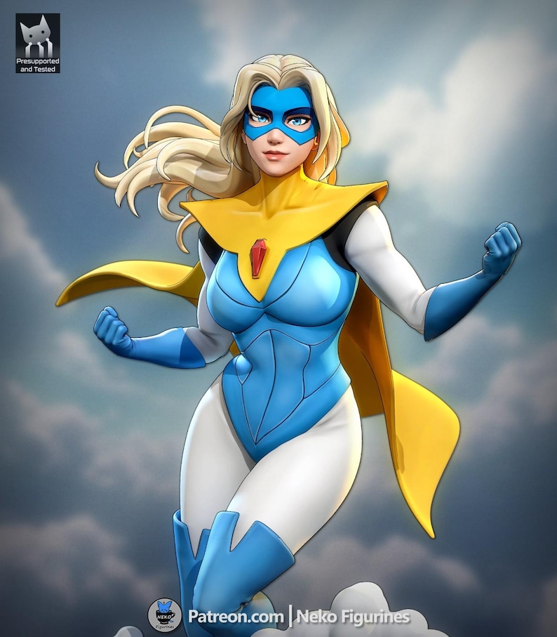 Dispatch Blonde Original Character Resin Figure – 1/8 1/6 Scale 3D Printed Fan Art Kit | Collector Gift image 1