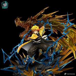 Zenitsu Agatsuma Demon Slayer Resin Figure – 1/8 1/6 Scale 3D Printed Fan Art Statue | Collector Gift image 3