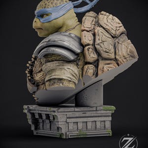 Leonardo Bust — TMNT | 1/8 1/6 Scale Resin Figure | Unpainted or Hand-Painted | 3D Printed Fan Art | Collector Gift image 4