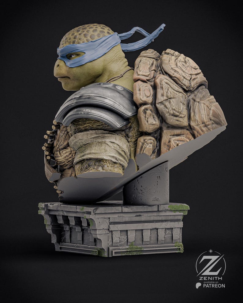 Leonardo Bust — TMNT | 1/8 1/6 Scale Resin Figure | Unpainted or Hand-Painted | 3D Printed Fan Art | Collector Gift image 4