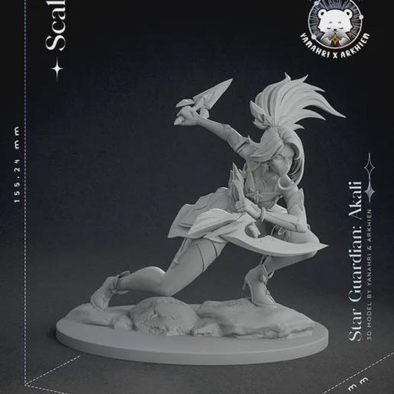 Akali — League of Legends | 1/8 1/6 Scale Resin Figure | Unpainted or Hand-Painted | 3D Printed Fan Art | Collector Gift image 6