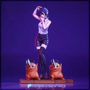 Reze Chainsaw Man Resin Figure – 1/8 1/6 Scale 3D Printed Fan Art Statue | Collector Gift image 7