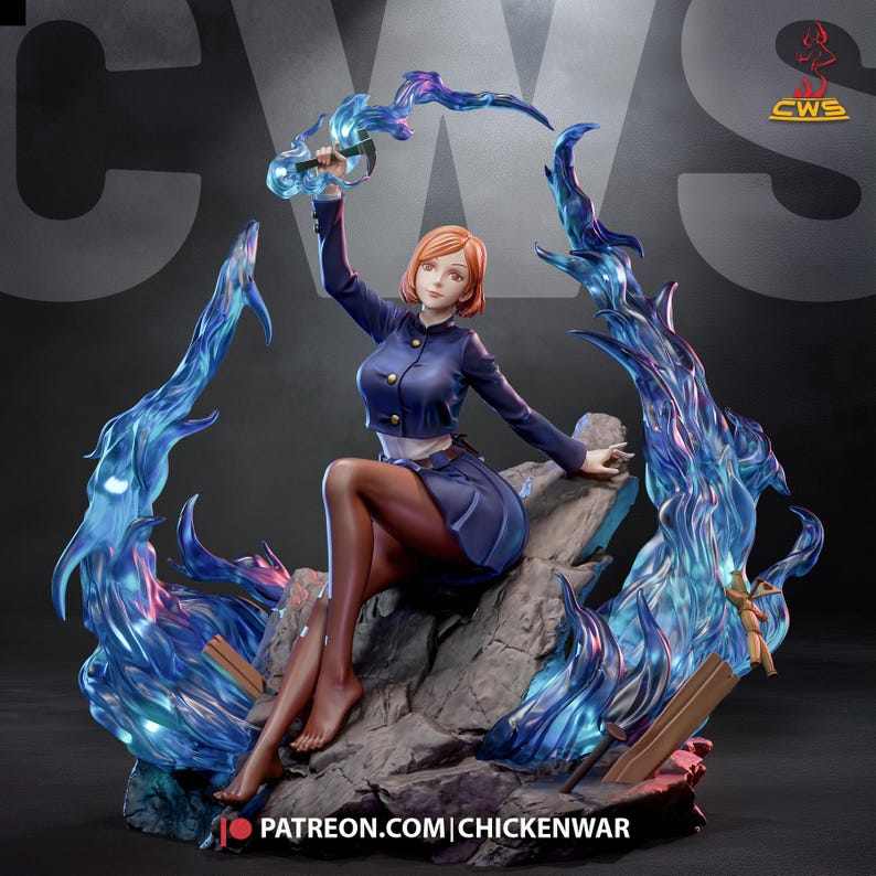 Nobara Kugisaki Jujutsu Kaisen Resin Figure – 1/8 1/6 Scale 3D Printed Fan Art Statue | Collector Gift image 4