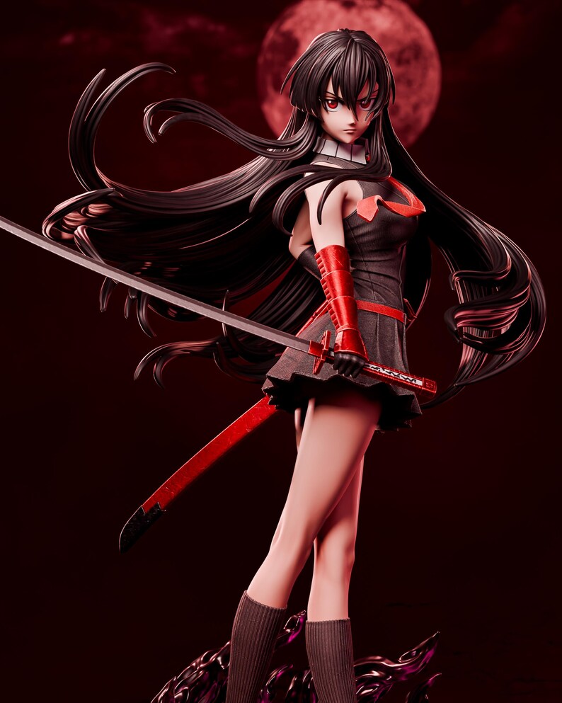 Akame Resin Figure – 1/8 1/6 Scale 3D Printed Fan Art Garage Kit | Collector Gift imagen 2