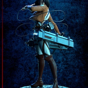 Figura de resina de Mikasa Ackerman de Attack on Titan – Escala 1/8 1/6 Estatua de fan art impresa en 3D / Regalo de coleccionista imagen 2