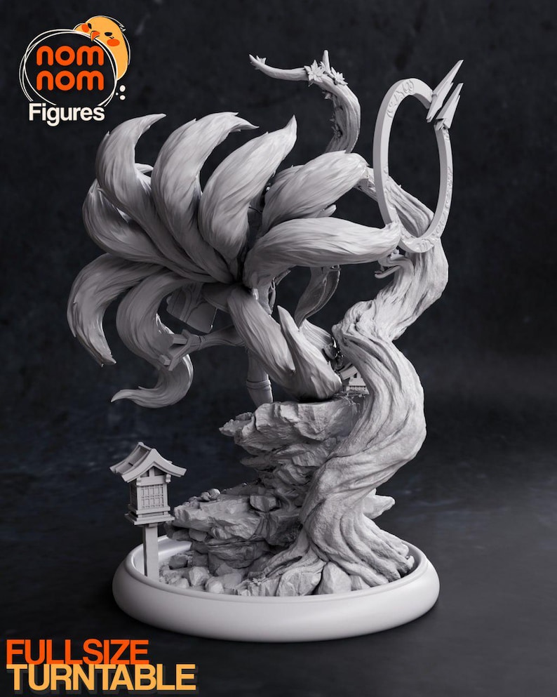 Ahri League of Legends en résine - Statue de fan art imprimée en 3D à l'échelle 1/8 1/6 | Cadeau de collection image 5