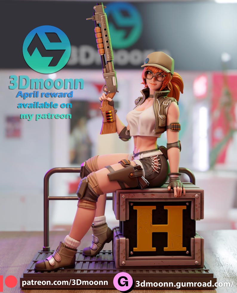 Fio Metal Slug Resin Figure – 1/8 1/6 Scale 3D Printed Fan Art Statue | Collector Gift image 2