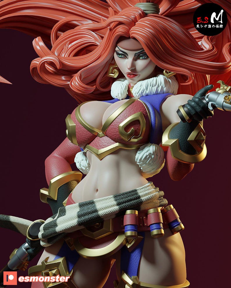 Red Monika Battle Chasers Resin Figure – 1/8 1/6 Scale Fan Art Statue | Collector Gift image 9
