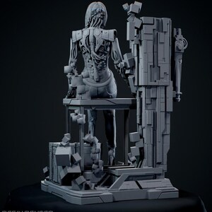 Songbird Cyberpunk | 1/8 1/6 Scale Resin Figure | Unpainted or Hand-Painted | 3D Printed Fan Art | Collector Gift image 2