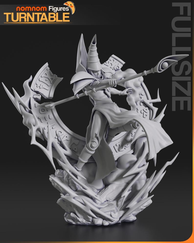 Dark Magician — Yu Gi Oh | 1/8 1/6 Scale Resin Figure | Unpainted or Hand-Painted | 3D Printed Fan Art | Collector Gift image 5