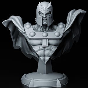 Magneto Bust | 1/8 1/6 Scale Resin Figure | Unpainted or Hand-Painted | 3D Printed Fan Art | Collector Gift imagen 1