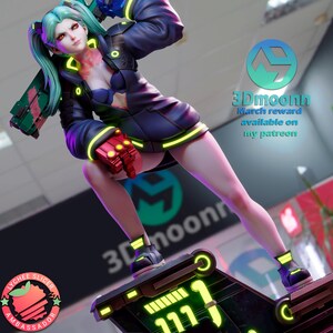 Rebecca — Cyberpunk | 1/8 1/6 Scale Resin Figure | Unpainted or Hand-Painted | 3D Printed Fan Art | Collector Gift image 5