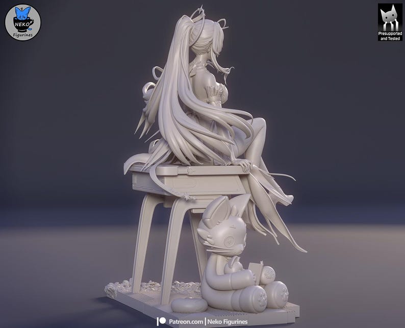 Aemeath — Wuthering Waves | 1/8 1/6 Scale Resin Figure | 3D Printed Fan Art | Unpainted Garage Kit | Collector Gift afbeelding 6