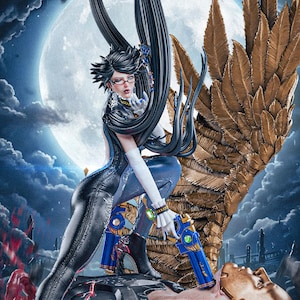 Bayonetta-harsfiguur – schaal 1/8 1/6 3D-geprint fanartstandbeeld | Verzamelaarscadeau afbeelding 1