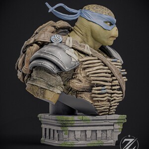 Leonardo Bust — TMNT | 1/8 1/6 Scale Resin Figure | Unpainted or Hand-Painted | 3D Printed Fan Art | Collector Gift image 2