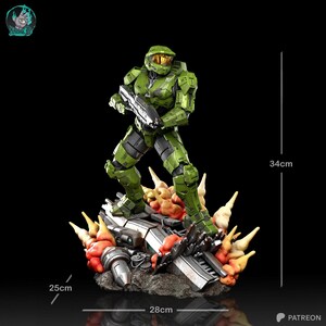 Master Chief Halo Resin Figure – 3D Printed Fan Art Collector Statue (1/8 1/6 Scale) | Collector Gift image 4