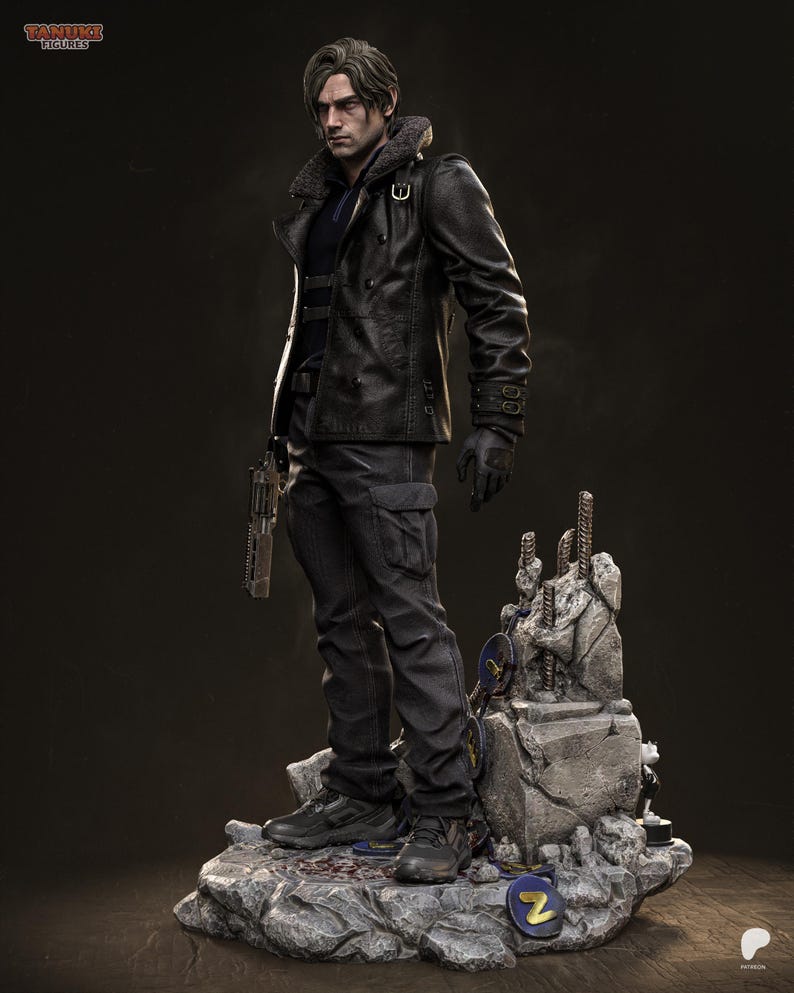 Leon S. Kennedy Resident Evil Resin Figure – 1/8 1/6 Scale 3D Printed Fan Art Statue | Collector Gift image 7