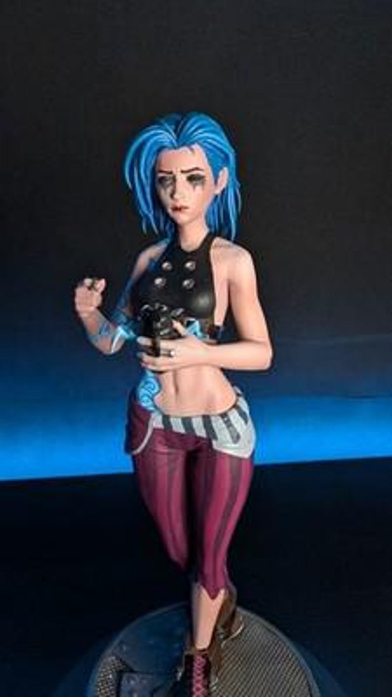 Jinx — League of Legends / Arcane | 1/8 1/6 Scale Resin Figure | 3D Printed Fan Art | Unpainted Garage Kit | Collector Statue Collector Gift image 1