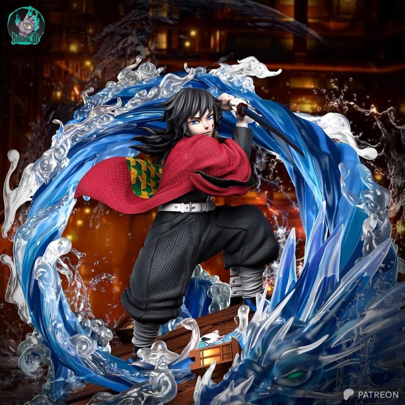 Giyu Tomioka Demon Slayer Resin Figure – 1/8 1/6 Scale 3D Printed Fan Art Statue | Collector Gift image 2