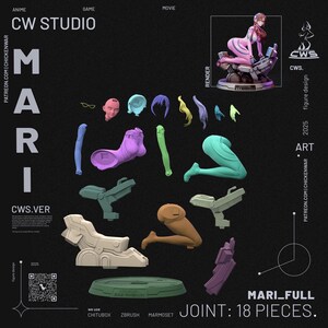 Mari Makinami — Evangelion | 1/8 1/6 Scale Resin Figure | Unpainted or Hand-Painted | 3D Printed Fan Art | Collector Gift image 3