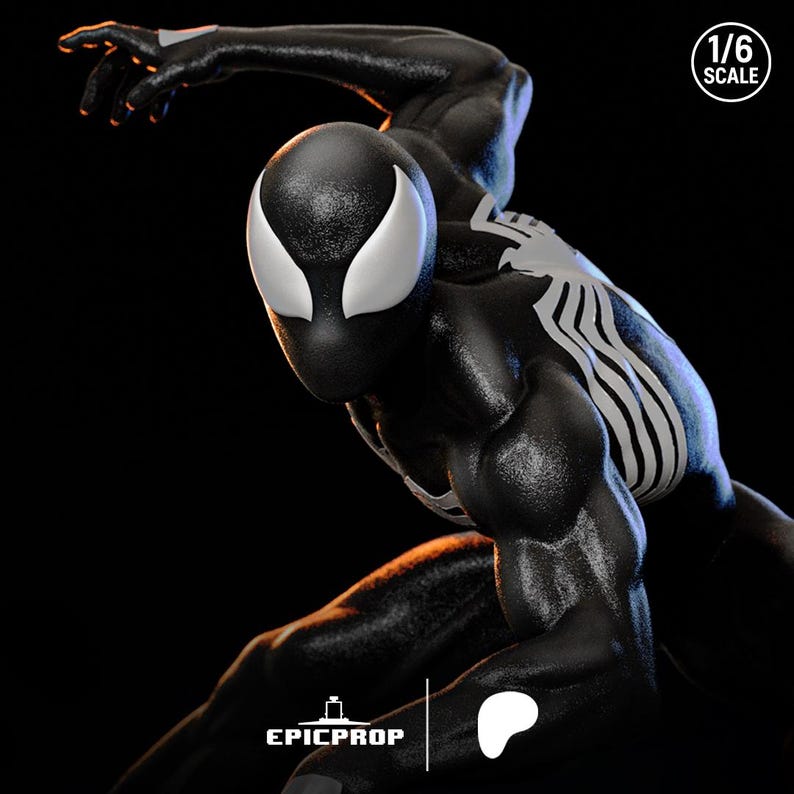 Venin — Marvel Comics | Figurine en résine à l'échelle 1/8 1/6 | Fan art imprimé en 3D | Kit de garage non peint | Statuette de collectionneur | Cadeau de collection image 1