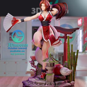 Mai Shiranui — Fatal Fury / King of Fighters | 1/8 1/6 Scale Resin Figure | Unpainted or Hand-Painted | 3D Printed Fan Art | Collector Gift Bild 3