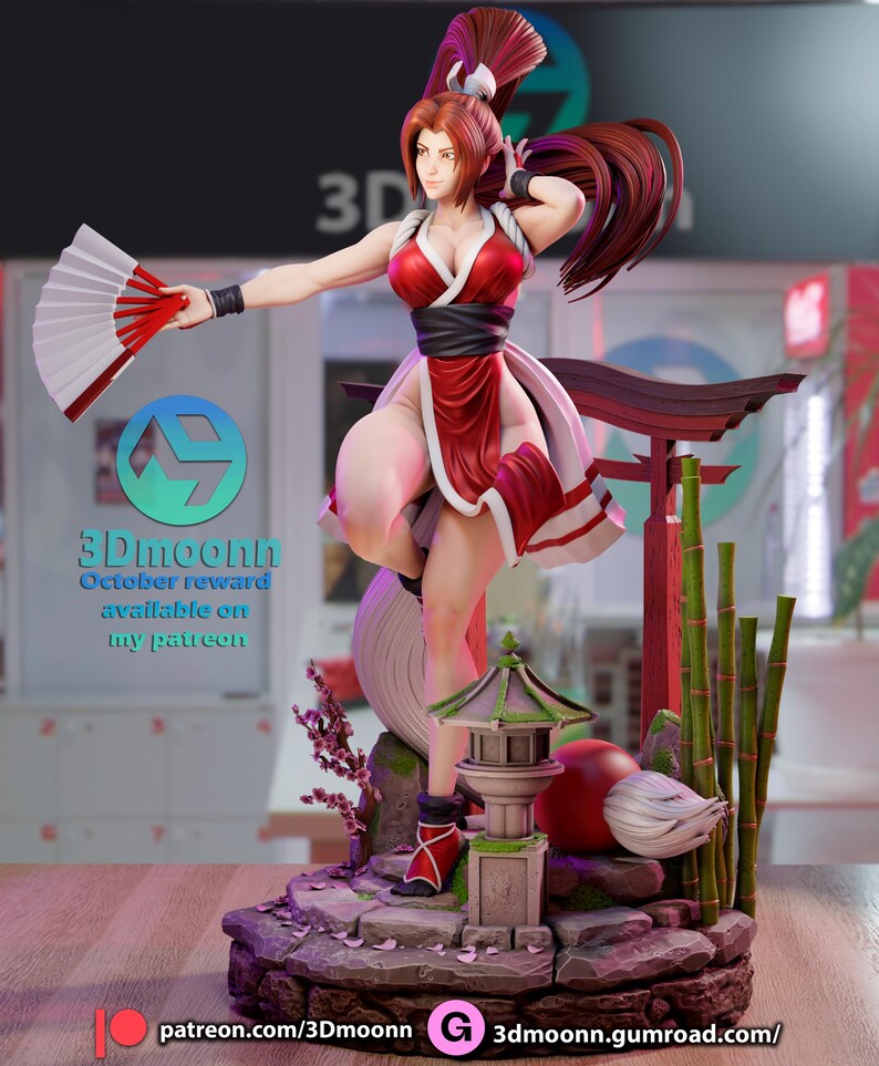 Mai Shiranui — Fatal Fury / King of Fighters | 1/8 1/6 Scale Resin Figure | Unpainted or Hand-Painted | 3D Printed Fan Art | Collector Gift Bild 3