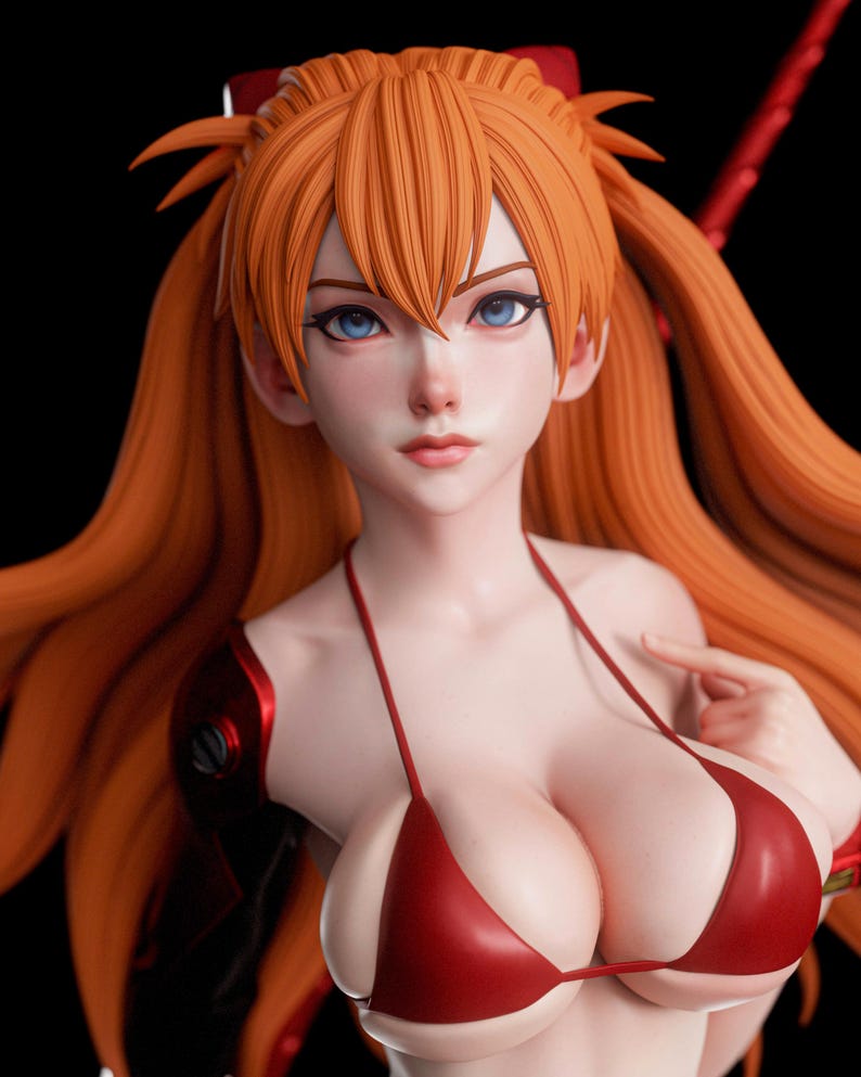 Asuka Langley — Neon Genesis Evangelion | 1/8 1/6 Scale Resin Figure | 3D Printed Fan Art | Unpainted Garage Kit | Collector Statue Gift image 1