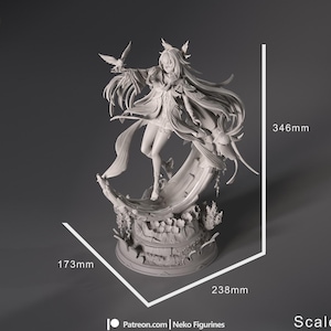 Columbina Genshin Impact Resin Figure, 1/8 1/6 Scale Resin Statue, Unpainted Garage Kit or Hand Painted, 3D Printed Collectible image 7
