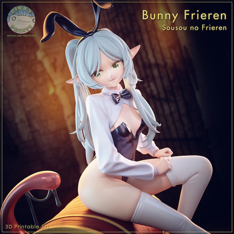 Figurka z żywicy Bunny Frieren – skala 1/8 1/6, drukowana w 3D, fanowska figurka | Prezent dla kolekcjonera zdjęcie 1