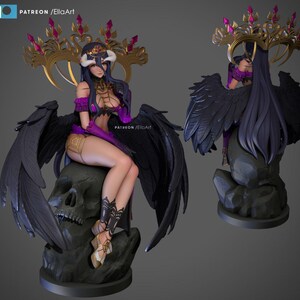 Albedo — Overlord | Harsfiguur schaal 1/8 1/6 | Ongeverfd of handgeschilderd | 3D-geprinte fanart | Verzamelaarscadeau afbeelding 3
