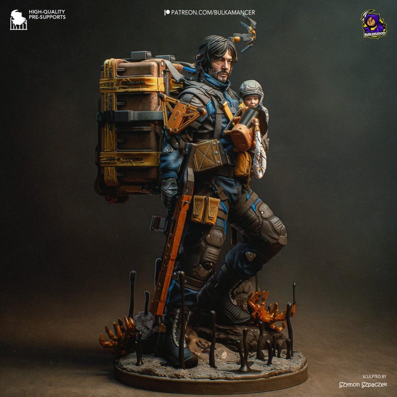 Sam Porter Bridges — Death Stranding | 1/8 1/6 Scale Resin Figure | 3D Printed Fan Art | Unpainted Garage Kit | Collector Statue Gift image 4
