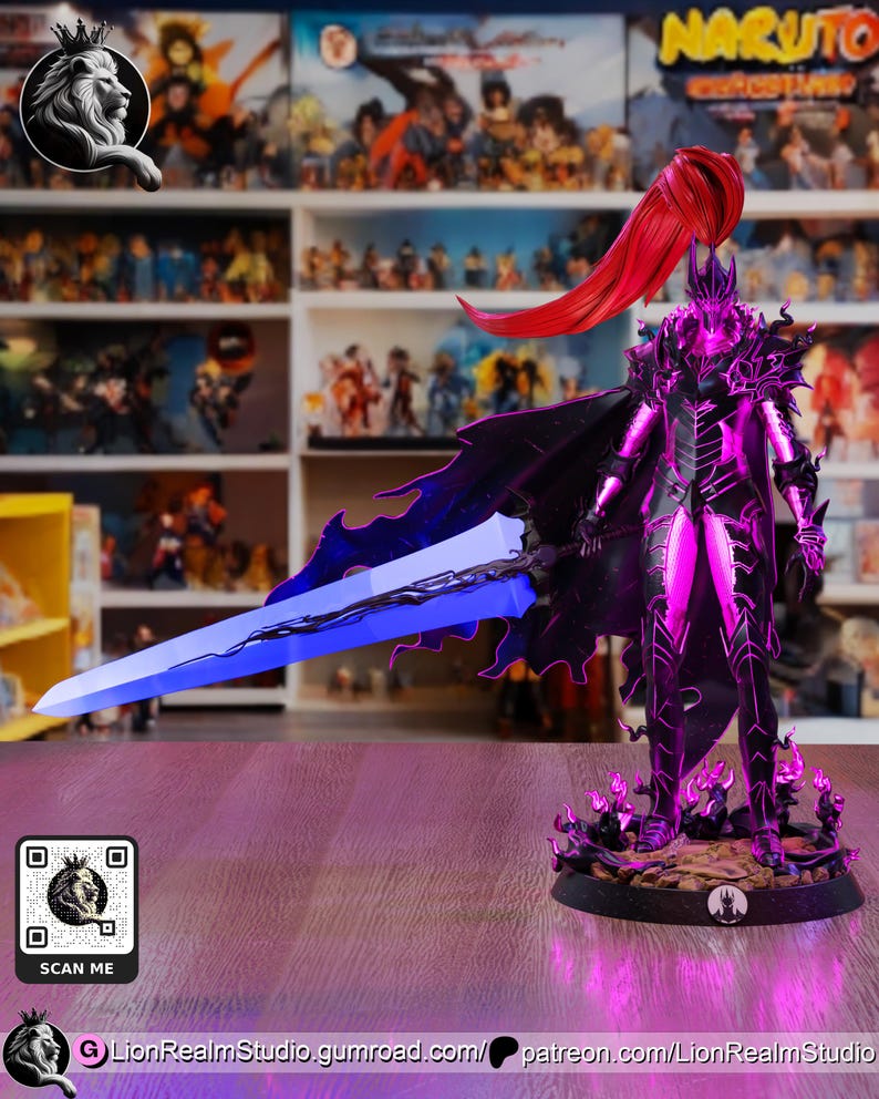 Igris | 1/8 1/6 Scale Resin Figure | Unpainted or Hand-Painted | 3D Printed Fan Art | Collector Gift imagen 4