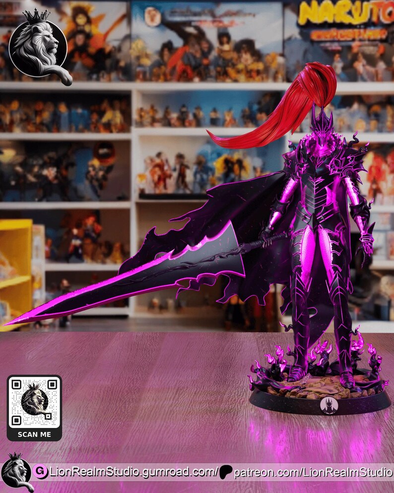 Igris Solo Leveling Resin Figure – Skala 1/8 1/6, drukowana w 3D figurka fanowska | Prezent dla kolekcjonera zdjęcie 5