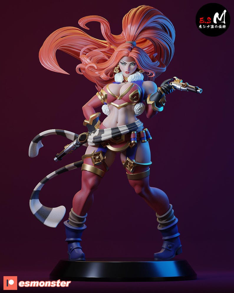 Red Monika Battle Chasers Resin Figure – 1/8 1/6 Scale Fan Art Statue | Collector Gift image 7